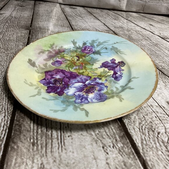 Charles Ahrenfeldt Antique Hand-Painted Decorative Porcelain Plate Chipped 10" - Picture 2 of 5